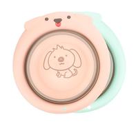 2pcs Folding Wash Basin Set Portable Cartoon Pp Silicone | Baby and Kids Use, Lightweight for Camping, Wash Face or Vegetables, Compact Fold-flat Design with Handles