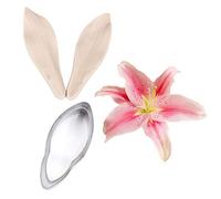 2pcs Fondant Lily Flower Stainless Steel Cutter Set 2pcs Fondant Silicone Mold Sugarcraft Veining Mold Making Tool for Wedding Cake Decorating, Chocolate, Sugar, Soap