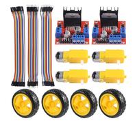 2PCS FONGKNOX L298N Motor Drive Controller Board Stepper Motor Control Module TT Motor Control Module Dual H-Bridge with 4 DC Motor and Smart Car Wheel Compatible with Arduino