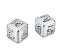 2pcs Food Decision Dices, 1x1x1 Inch Steel Food Dice Gift, Metal Food Decider Date Night Dice Couple Date Night Gifts for Wedding Anniversary Valentine Christmas Birthday (Style 3)