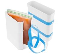 2Pcs Food Soup Organizer,Plastic Silicone Frozen Food Block Maker Vertically Fillable Soup Freezer Container Spacious Freezer Organizer Easy to Separate Frozen Food Cube Maker for Kitchens