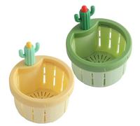2Pcs Food Waste Catcher Sink Draining Basket Filter Press Release Drain Basket Cactus Shaped Kitchen Strainer Cactus Shaped Kitchen Strainer