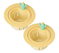 2Pcs Food Waste Catcher Sink Draining Basket Filter Press Release Drain Basket Cactus Shaped Kitchen Strainer Cactus Shaped Kitchen Strainer