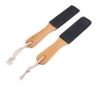 2pcs Foot Callus Remover Tool, Pedicure File for Dead Skin | Black Silicon Carbide with Beech Handle, Handheld Foot Care at Home, Callus Scraper for Men and Ladies