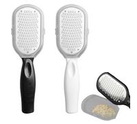2PCS Foot File Callus Remover with Dead Skin Catcher,Foot File for Hard Skin,Foot Scraper Hard Skin Remover,Foot Scrubber,Foot Grater Hard Skin Remover for Cracked Heel,Wet and Dry Use(Black+White)