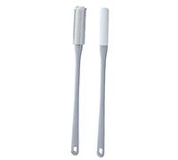 2Pcs Foot Scrub Brush Long Handled Soft Rubber Toe Scrubber Exfoliating Foot Scrubber for Shower - Seniors Men and Women Grey