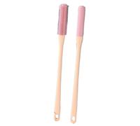 2Pcs Foot Scrub Brush, Long Handled Soft Rubber Toe Scrubber, Exfoliating Foot Scrubber for Shower - Seniors, Men and Women