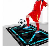 2Pcs Football Footstep Training Mat, Soccer Skills Training Floor Mat, Non-Slip Football Agility Training Equipment,Improve Football Skills Mat,Child's Soccer Mat for Indoor (45 x 60 cm) (Blue)