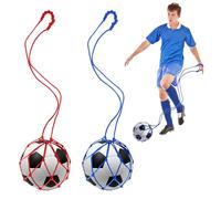 2PCS Football Kick Trainer, Solo Soccer Ball Kicker Soccer Return Trainer Net Fits Ball Hands-Free Football Kick Throw Solo Practice Training Aid for Bungee Juggling Net