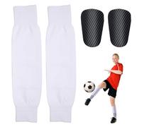 2pcs Football Shin Guards and 2pcs Soccer Sock Sleeves, Mini Shin Pads Protective Shin Guards Shin Pads Socks Soccer Equipment for Kids Teenagers Adults, Provide Overall Protection