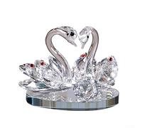 2Pcs for CRYSTAL Colorful for SWANs Figurines Anniversary Wedding Romantic Presents for Couples, Glass for SWAN Decorative Ornaments for Living Room Presents for Her Parents(white)