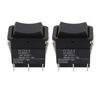 2PCS for HY12-9-3 On Off On Rocker Switch 125/250V 20A 6Pin Momentary Pushbutton Switch for Residential and Commercial Use Black