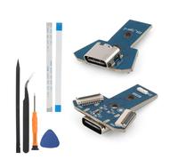 2PCS for PS4 Charging Port Upgrade from Micro-USB to USB Type-C Connector Dock for PS4 JDS-040/050/055 USB Charge Power Socket Jack Port Console DIY Accessories (with Repair Tools)