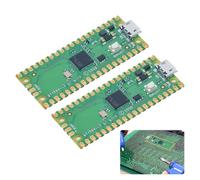 2PCS for Raspberry Pi Pico Board with Soldered Header Microcontroller,RPi Pico with RP2040 Microcontroller Chip,Terminal Block Shield HAT with Pin Header,GPIO Pins Interface,Compatible with Arduino