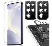 2pcs for Samsung Galaxy S25 5G Camera Protective Film, 9H Hardness Individual Lenses Screen Protection, Metal Ring + Tempered Glass, HD Anti-Scratch - Black