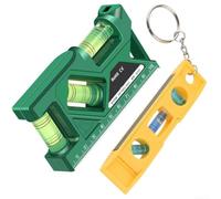 2PCS for torpedo Level Kit Strong Magnet Small Bubble Level for impact Resistant ABS Multi-Angle 45° 90° Measurement 5.5cm Green White(2 pcs green)