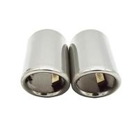 2PCS For Volvo XC60 S60 XC90 V40 V60 2011 2012 2013 2014 Stainless Steel Car Exhaust Tip Muffler Pipe Cover Accessories OUSDUO(Silver)