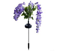 2pcs for wisteria Flower Stake Lights 80cm 2pcs Solar | Satin & Stainless Steel, IP65 , Auto On/off Dusk To Dawn, Warm LED Glow, Garden Path Decor