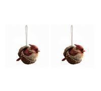 2pcs Forest Animal Acorn Ornaments, 3D Forest Animal Christmas Ornaments Christmas Tree Pinecone Pendants Resin Cozy Forests Animals Pendant for Home and Xmas Tree Decorations