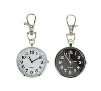2pcs Form Exam Form Pocket Watch with Key Buckle Lapel Pin Watch Womens Digital Watch Movement Nurses Watch Clock Keychain Travel Easy to Buckle Alloy Old Fashioned