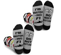 2PCS Formula 1 Gifts for F1 Socks Do Not Disturb I'm Watching F1 Socks Gray Gift for Men Gifts for Car Lovers Father's Day Christmas Birthday Present Racing Fans Christmas for Men Teenage Boys Gift