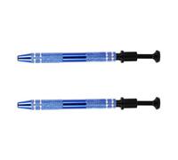 2pcs Four Prong Jewelry Tweezers Gem Grabber Tool Stainless Steel Blue | Spring Loaded Self Locking Grip, Cross Hatched Handle, Rust Proof Design, Suitable for Beads, Pearls and Watch Repair