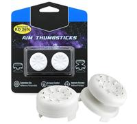 2PCS FPS Thumbsticks for Control Freaks PS5 & PS4, Silicone Thumb Grip Joystick Caps 1 High-Rise 1 Mid-Rise Non Slip Rubber Textured Grip Increased Precision & Grip for FPS Games (White)