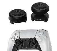 2PCS FPS Thumbsticks for Control Freaks PS5 & PS4, Silicone Thumb Grip Joystick Caps 1 High-Rise 1 Mid-Rise Non Slip Rubber Textured Grip Increased Precision & Grip for FPS Games (Black)