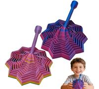 2Pcs Fractal Sensory Fidget Star 3D Printed Expanded Gradient Spiral Decompression Star Fidget Toy for Adult Kids Multi-Faceted Stress Relief Fidget Toys with Handle for Office Desks Birthday Gift