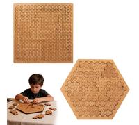 2Pcs Fractal Tray Puzzles Hard Wooden Jigsaw for Adults Kids Mind Bending Reverse Thinking Challenging No Image Puzzle Unique Irregular Shape Portable Travel Family Party Game (Color B)