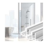 2pcs Frameless Aluminum Shower Glass Slots, Kitchen Door Deep Channel Mounted on Wall/Floor/Ceilings for 5/16" 3/8" 1/2" Thick Panel(Silver,5/16" (8 mm) Glass)