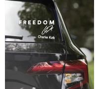 2PCS Freedom is Worth Fighting Charlie Kirk Merch Merchandise True American Hero Car Bumper Stickers Decals Decor, I Am We are Charlie Kirk, Silenced Not Forgotten in Loving Memory Charlie Sticker