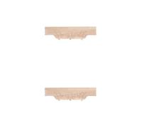 2pcs French Style Flower Carved Wood Applique Onlay DIY | 30 X 9cm Brown Solid Timber Ornament, Unpainted Matte Finish, Suitable for Headboards, Dressers and Fireplace Renovation