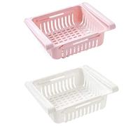 2PCS Fridge Drawer Organizer Retractable Under Shelf Pull-Out Food Storage Box Space Saver