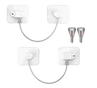 2Pcs Fridge Lock, Adhesive Refrigerator Lock, No Drilling Window Locks Child Safety, Cupboard Locks with 4 Keys, for Fridge,Doors, Drawer Washing Machines(White)