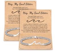 2pcs Friendship Bracelet Best Friend Bracelet Gift for Friends Friendship Braceles for women Friendship Jewelry Gifts for Women Besties Sisters Christmas Valentines Day Birthday Graduation Gifts