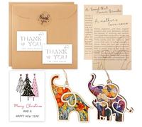 2pcs Friendship Elephant Ornament with Story Card, 2 Style Elephant Hanging Ornament Friendship Gifts for Women Sister Best Friend
