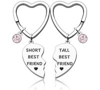 2PCS Friendship Gifts, Friend Heart Matching Keyring Set,Presents for Friend, Friend Birthday Gifts, Mothers Day Gifts from Daughter(30 * 28mm)