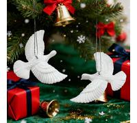 2Pcs Friendship Turtle Doves Christmas Ornament, Christmas Ornaments, Xmas Tree Decorations, Christmas Tree Hanging Ornament, Xmas Tre-e Hanging Decor & Home Decoration For Family, Friends, Gift