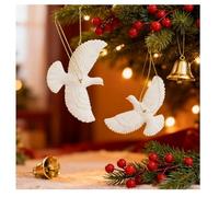 2PCS Friendship Turtle Doves Christmas Ornament, White Turtle DovesXmas Tree Hanging Decor, Home Decoration For Home Office Family, Friends