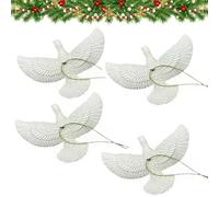 2PCS Friendship Turtle Doves Christmas Ornament - Xmas Tree Hanging Decor & Home Decoration,Dove of Peace Christmas Tree Decoration,Hanging Bauble for Good Friend (4 pcs)