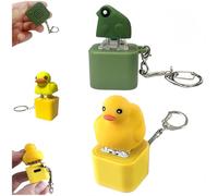 2pcs Frog Croaking/duck keychain Keychain, Adults Keyboard Clicker Frog Fidget Toys, Fun Rechargeable Frogs Keychain with Colorful Lights, Stress Reliever for Anxiety & Sensory Fun