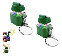 2PCS Frog Croaking Fidget Keychain with Sound & LED Lights,Frog Croaking Fidget Toy, Adults Keyboard Clicker Lizard Fidget Toys,Rechargeable Keychain Stress Relief Button (Frogs)