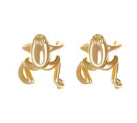 2Pcs Frog Ear Cuff Earrings for Women Unisex Gold Plated Green Enamel Small Cute 3D Frog Animal Cartilage Wrap Crawer Clip on Non Piercing Earring Halloween Christmas Jewelry (Gold)