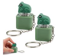 2Pcs Frog Fidget, Frog Keyring with Sound, clicker Fidget for Stress Relief and Focus Enhancement, Portable Keyboard Keychain Gifts for People and Office Workers,It can Also Decorate the Desktop