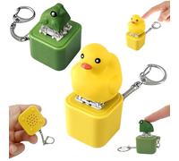 2Pcs Frog Fidget Toy, Duck & Frog Keyboard Fidget Toy, Frog Quacking Fidget Toys, Ducky Fidgets Keyring with Lights and Sounds