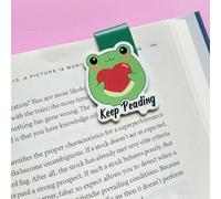2PCS Frog Love Magnetic Bookmarks for Women,Book Marks for Reading Lovers Gifts,Book Markers Clip for Women Teachers Bookclub Books Lovers Reading,Teacher Gift,Frog Gifts for Women Men