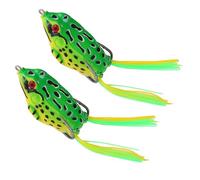 2PCS Frog Lure Soft Tube Baits Simulation Frog Fishing Lures Realistic Fish Tail Lure Fishing Hooks