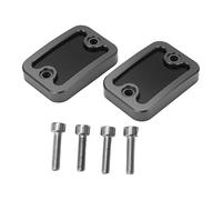 2PCS Front Brake Fluid Reservoir Cover, Replacement for NMAX155 NMAX125 2015-2020, CNC Billet Aluminum Brake Cylinder Fluid Reservoir Guard, Protective Cap with Anodized Finish f (Black)