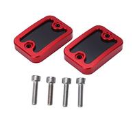 2PCS Front Brake Fluid Reservoir Cover, Replacement for NMAX155 NMAX125 2015-2020, CNC Billet Aluminum Brake Cylinder Fluid Reservoir Cap, Protective Guard with Anodized Finish, (Red)